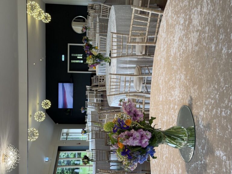 Ceremony room in blush and pink styling, Mill Green